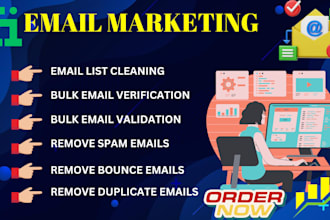 do email scraping, collect bulk email verification, validation and cleaning