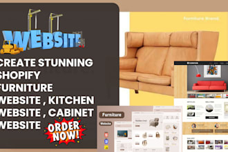build a furniture shopify store or dropshipping website kitchen shopify website