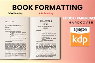book formatting, kindle ebook formatting, KDP book publishing and layout design