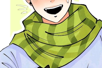 draw you a close up anime art with simple coloring