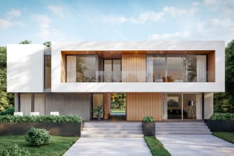 create a realistic 3d rendering architecture