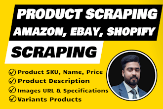 do product scraping on amazon, ebay, shopify