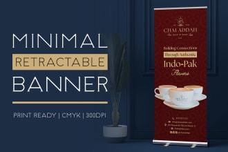 design minimal retractable banner, roll up banner, bunting