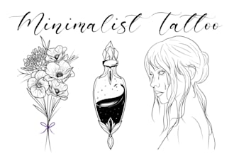 design a stunning minimalist lineart tattoo for you