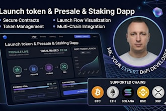 develop secure smart contract for token presale staking on solana base bsc evm