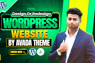 customize create redesign wordpress website avada theme elementor pro