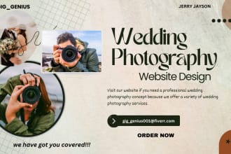 design photography, wedding , portfolio website with booking photography page