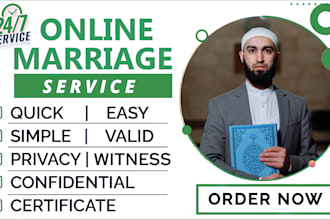online wedding officiant of islamic nikah, wedding ceremony