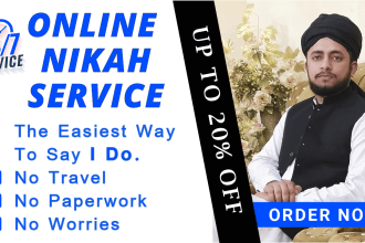 online wedding officiant of islamic nikah, wedding ceremony