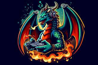 make modern gaming dragon mascot logo design with unlimited revision