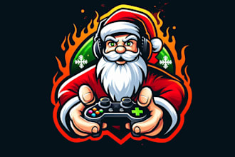 design realistic santa claus gaming mascot logo   with creative concepts