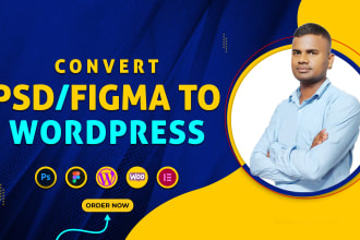 convert psd to wordpress figma to wordpress landing page design elementor pro