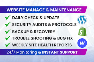 help, support and maintenance wordpress website for you
