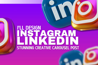 design instagram, linkedin stunning creative carousel post