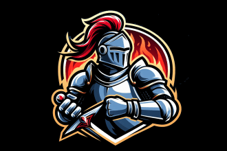 design outstanding knight helmet mascot logo  with express delivery
