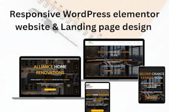 develop responsive wordpress elementor website, landing page design