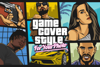 draw your photos into gta cover style