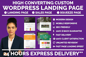 do single page website, product page sales page wordpress landing page design