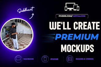 design device screen mockups for website, app and presentation