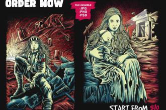 create horror vintage art illustrations