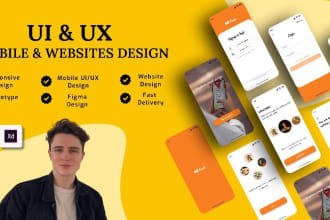 do website ui ux design, mobile app ui ux design in figma or adobe xd