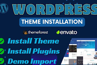 install wordpress theme plugins and demo import customize themeforest template