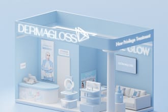 design 3d booth for brand event and exhibition stand