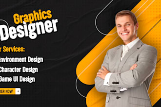 design 2d environment, character and game ui for you