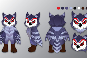 make character design, character sheet or character art in different poses