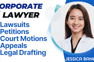 draft legal motion, legal contracts, appeal, lawsuit, legal letters, lawyer