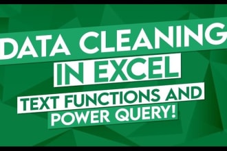 do cleaning excel files, organize and data entry,  excel big