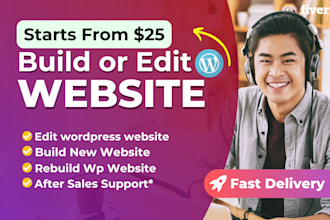 build, rebuild website or edit wordpress website, wordpress customization