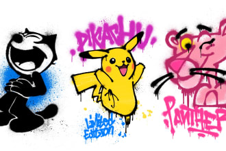make cartoon character graffiti for your logo or merchandise