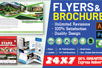 create flyers,posters, bifold, trifold brochures