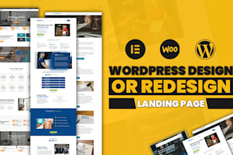 do responsive wordress website design landing page with elementor pro