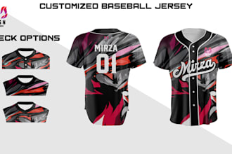 design all type of softball and baseball jersey uniform