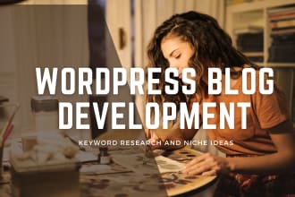 create a wordpress blog with a niche search and 5 blog posts
