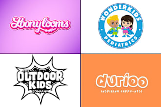 do a fun colorful logo for kids children or baby brands