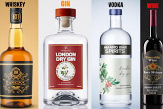 do label for gin, vodka, can, beer, juice, whiskey, tequila