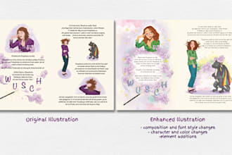 enhance your book illustrations and format it for amazon KDP