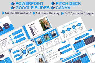 design pitch deck, canva, google slides, powerpoint presentation