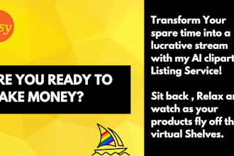 create ai clipart listing service for a passive income boost