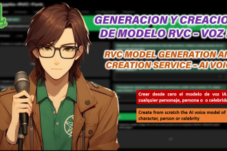 rvc model generation and creation service ai voice, crear modelo de voz ia