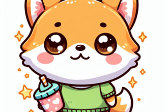 draw cute animal chibi art and illustration