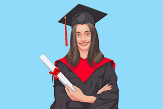 create cartoon vector portrait for you