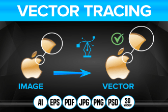 recreate your logo or image to vector, manual vector tracing