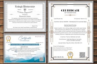 design professional award and diploma certificate