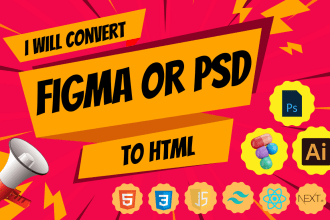 convert figma to html css or figma to wordpress elementor