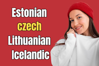 translate english to estonian, lithuanian, czech, icelandic