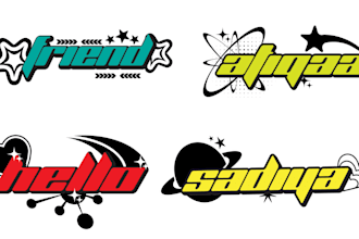 design stylish and black y2k logo